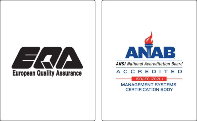 ISO9001:2015認証ロゴ/ISO45001:2018認証ロゴ