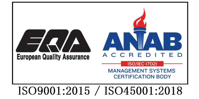 ISO9001、ISO45001認証マーク
